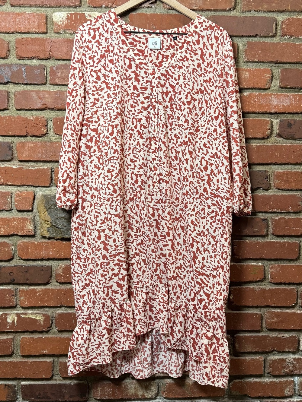 CAbi Sienna Mini Button Ruffle Dress XL Cottagecore‎ Western MISSING BELT FLAW